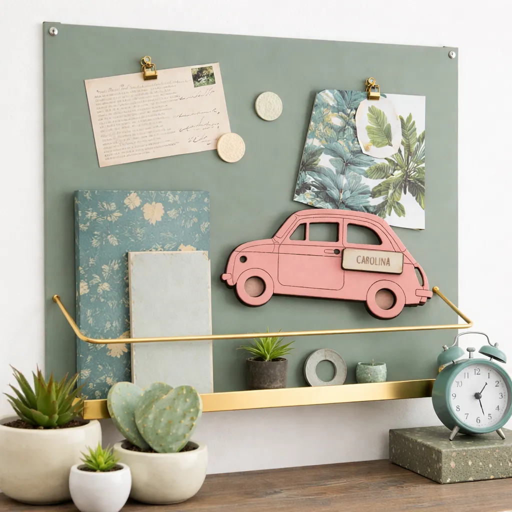 Calamita Fiat 500 in Legno Personalizzata con Nomi o Dedica personalizzabile