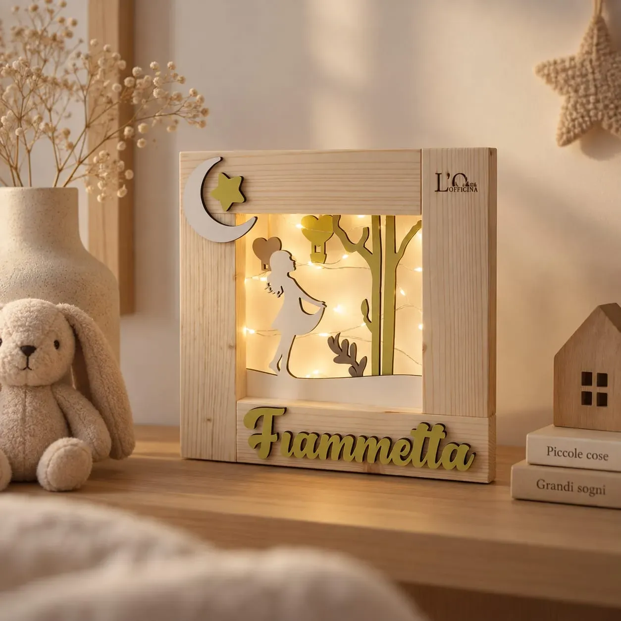 Quadro Luminoso Ballerina in Legno personalizzabile