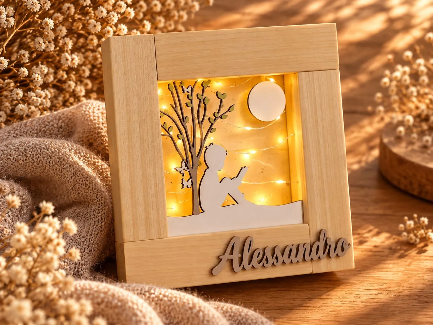 Quadro Luminoso Principe in Legno personalizzabile